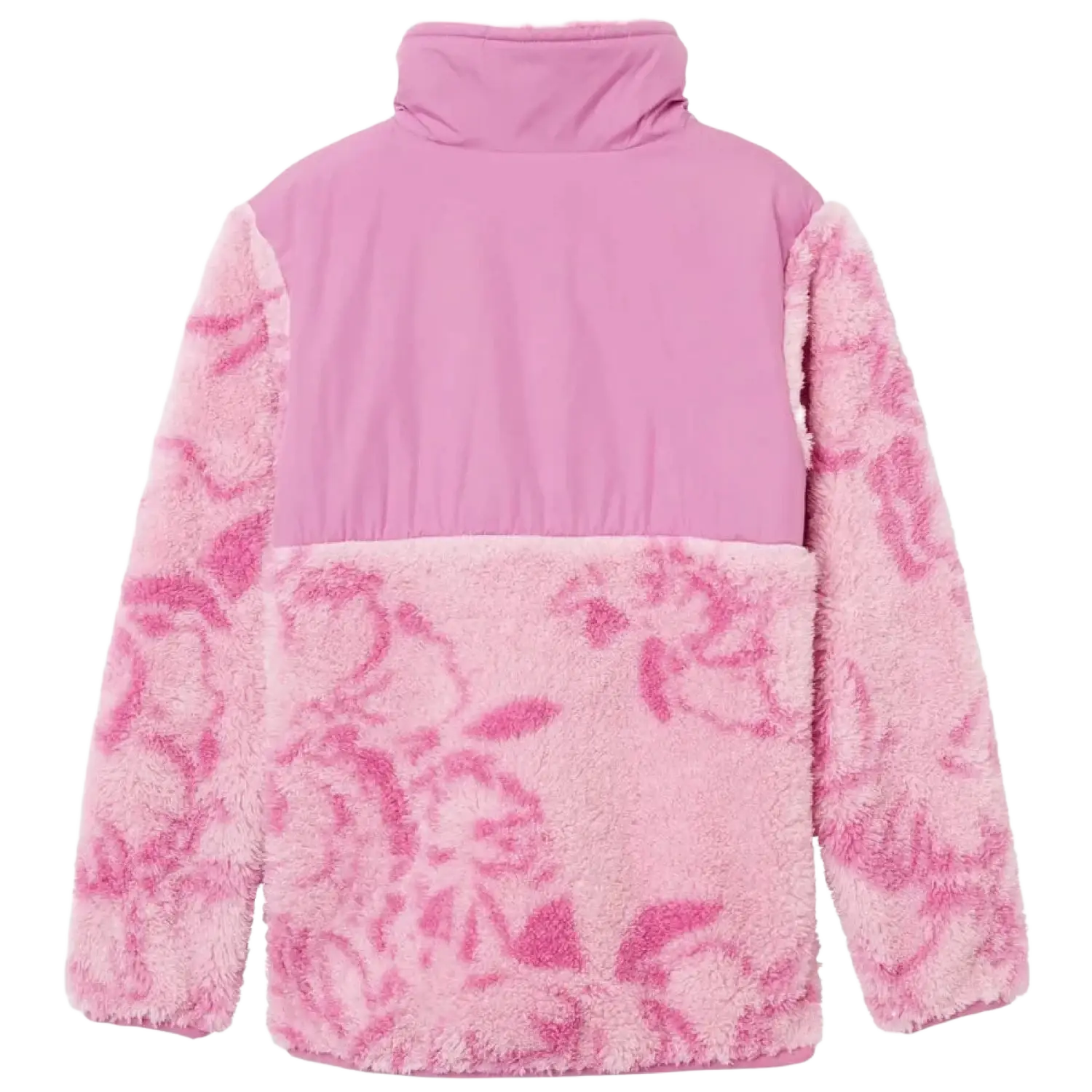 Helly Hansen Kid's Champ 1/2 Zip Midlayer in meta pink, flat back view