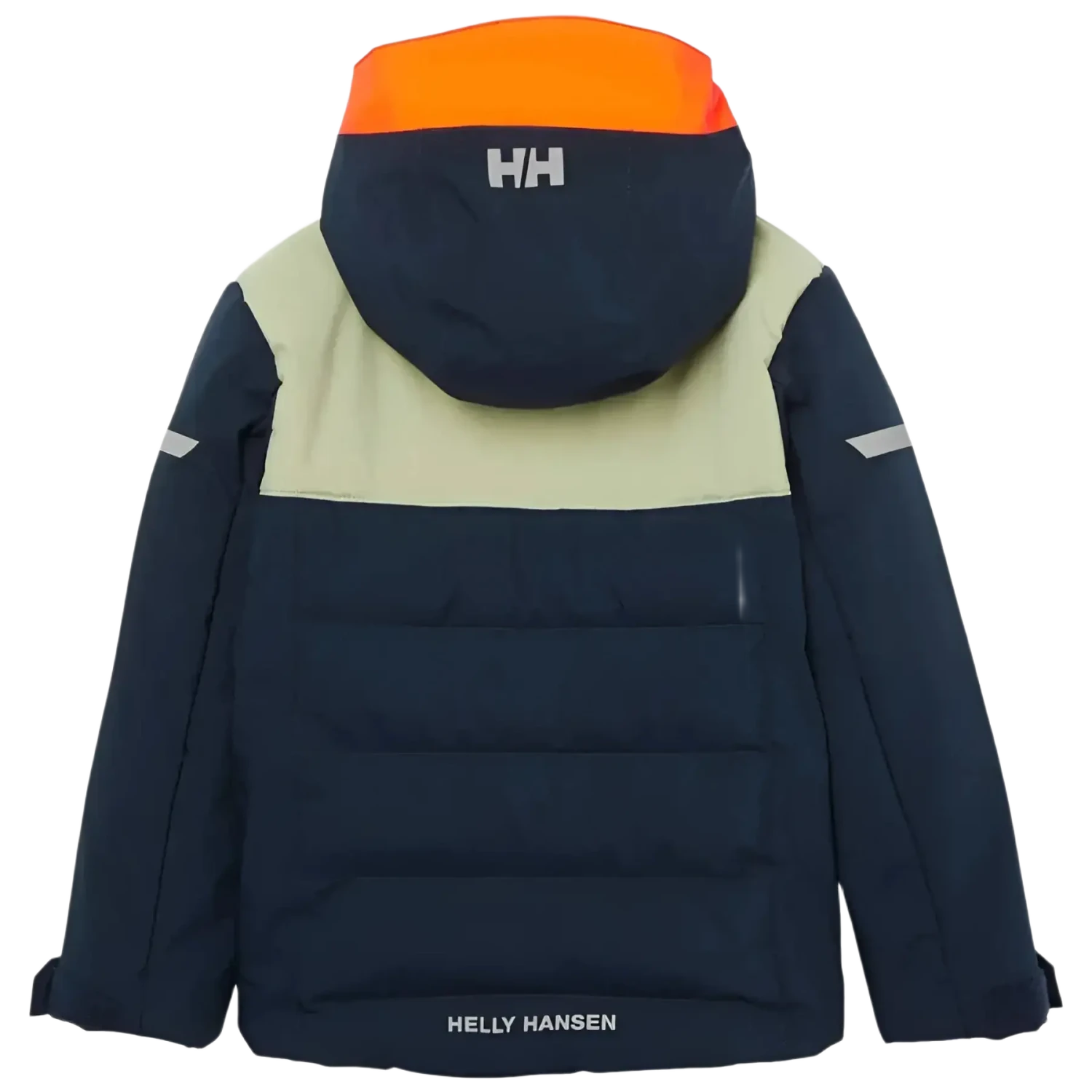 Helly Hansen Kid's Vertical Insulated Ski Jacket in navy, flat back view