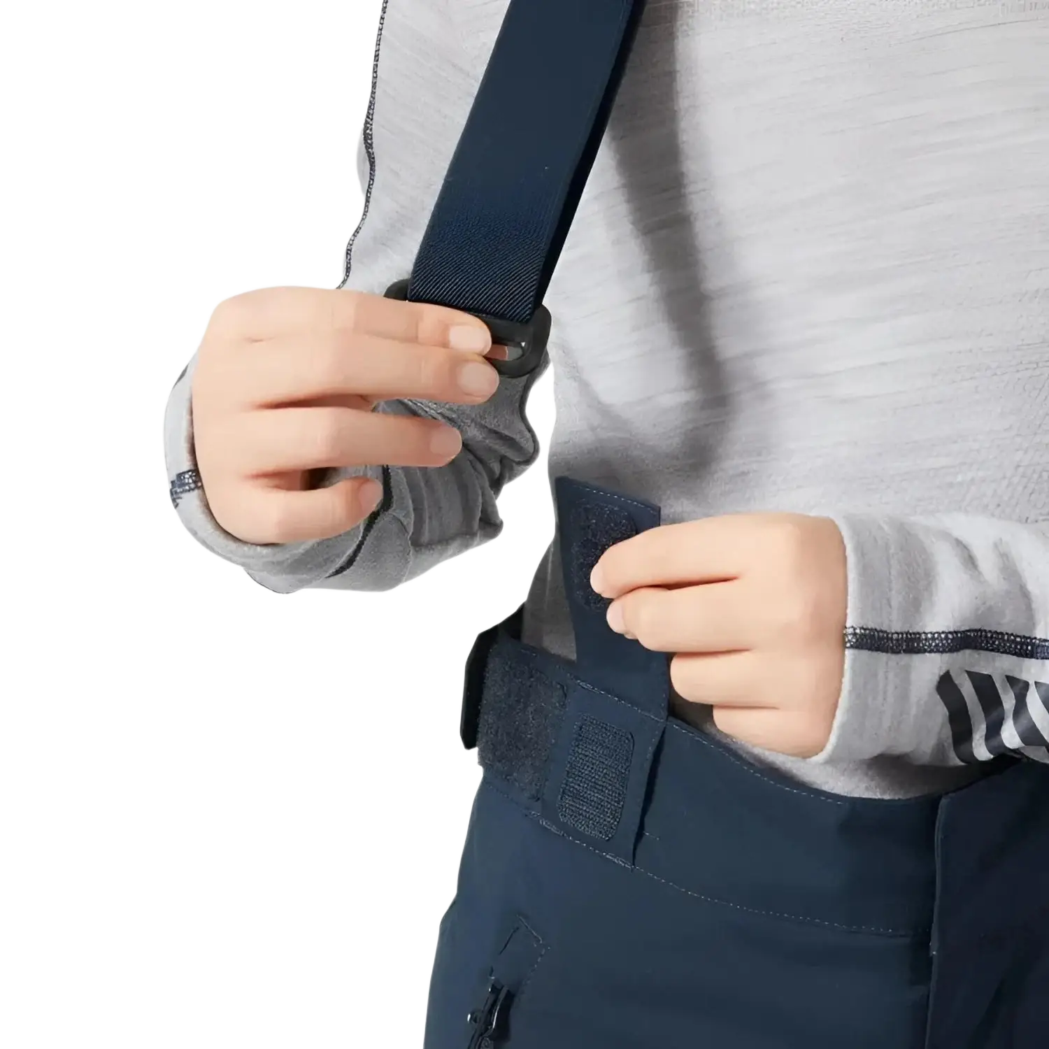 Helly Hansen Kid's No Limits 2.0 Ski Pants in navy, convertible straps