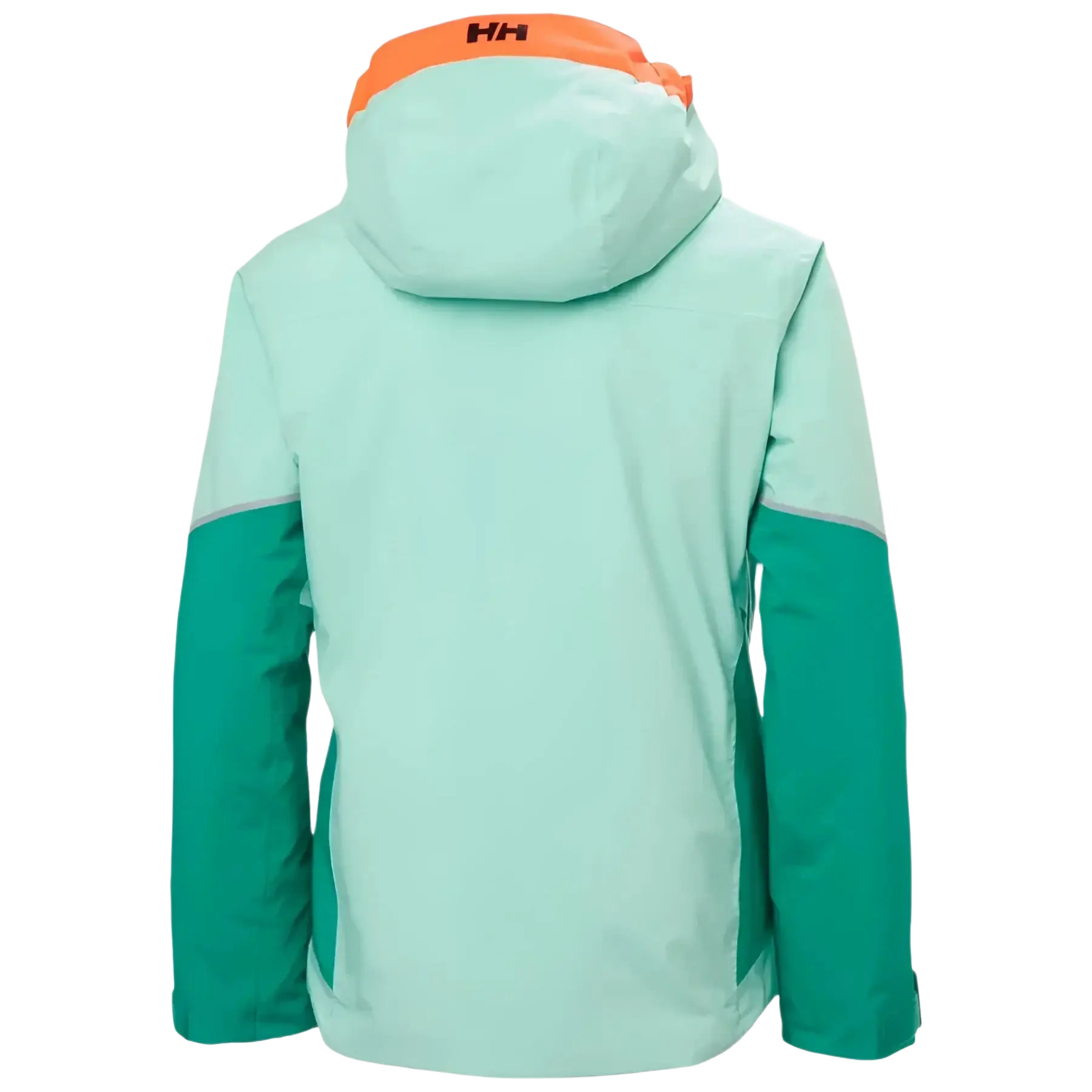 Helly Hansen Girl's Jewel Resort Ski Jacket in lagoon, back view