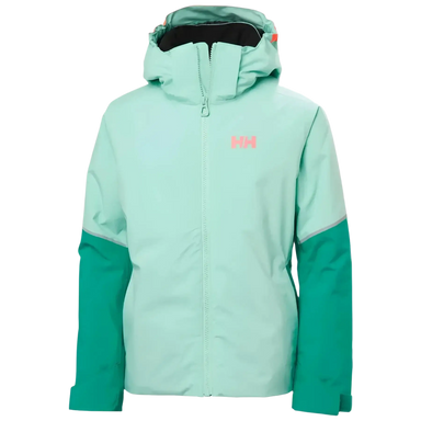 Helly Hansen Girl's Jewel Resort Ski Jacket in lagoon, front view