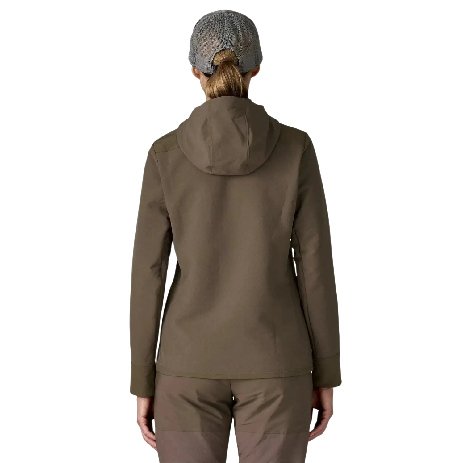 Patagonia Women's R2® CrossStrata Jacket in marlow brown, on model back view
