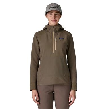 Patagonia Women's R2® CrossStrata Jacket in marlow brown, on model front view