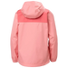 Helly Hansen Kid's Vancouver Rain Jacket in coral almond, back view
