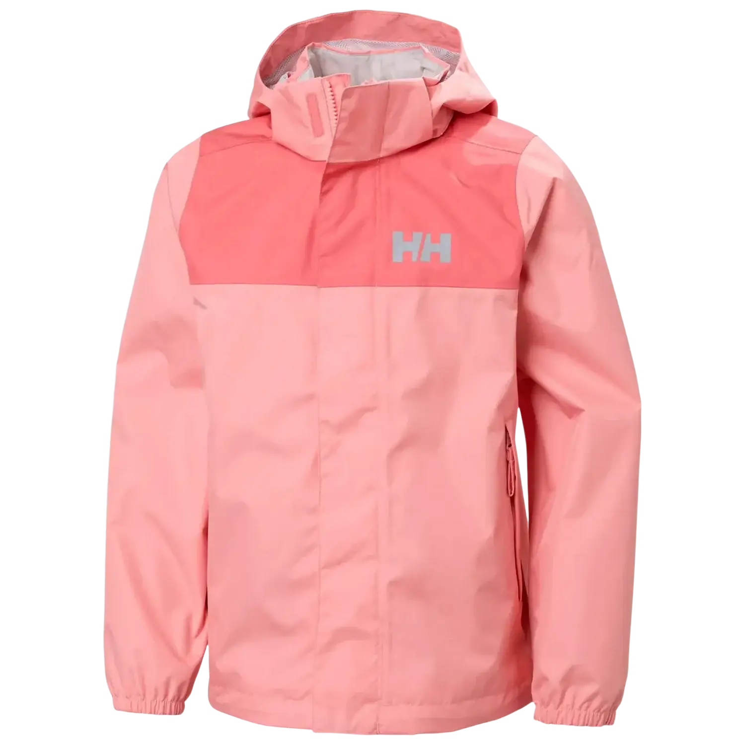 Helly Hansen Kid's Vancouver Rain Jacket in coral almond, front view