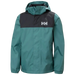 Helly Hansen Kid's Vancouver Rain Jacket in opal green, front view