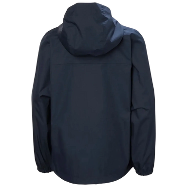 Helly Hansen Kid's Vancouver Rain Jacket in navy, back view