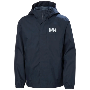 Helly Hansen Kid's Vancouver Rain Jacket in navy, front view