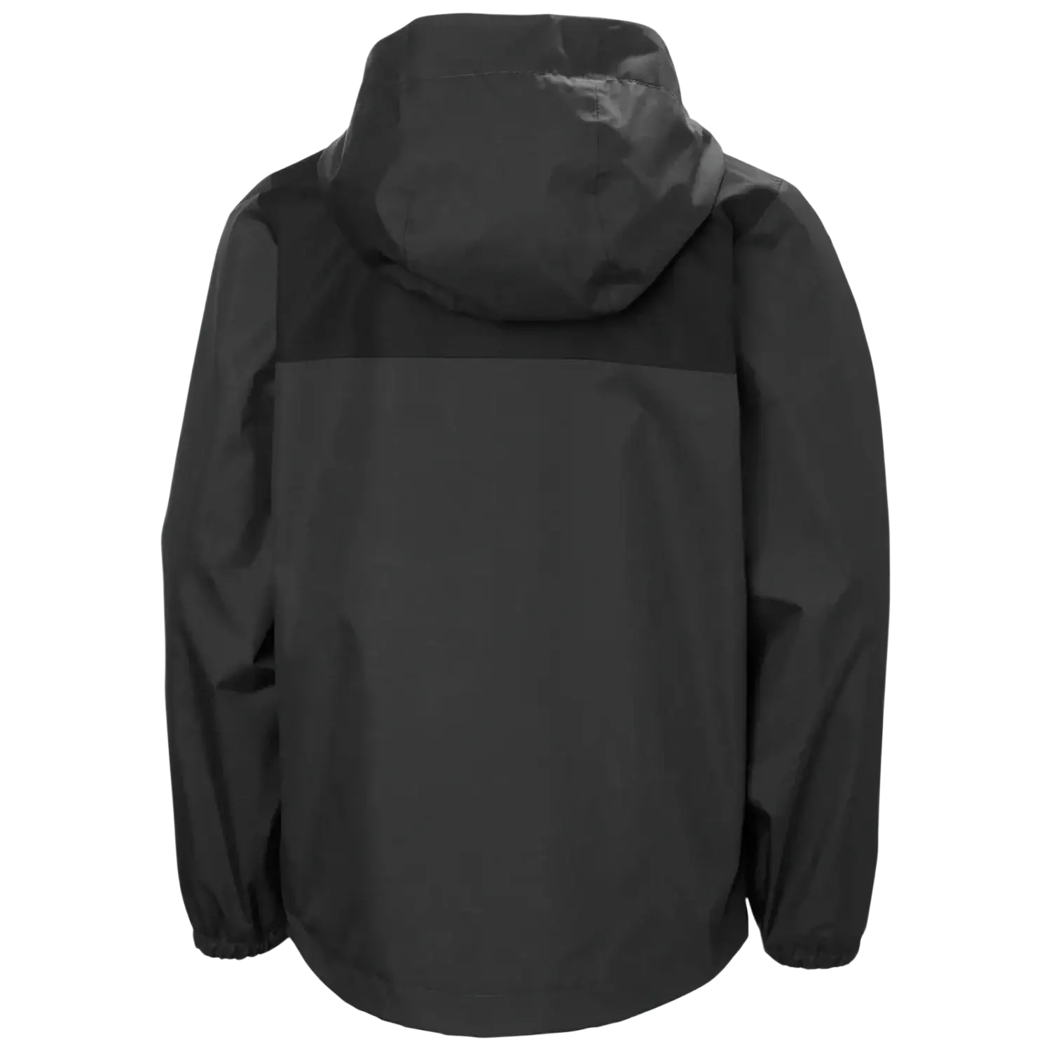 Helly Hansen Kid's Vancouver Rain Jacket in ebony, back view