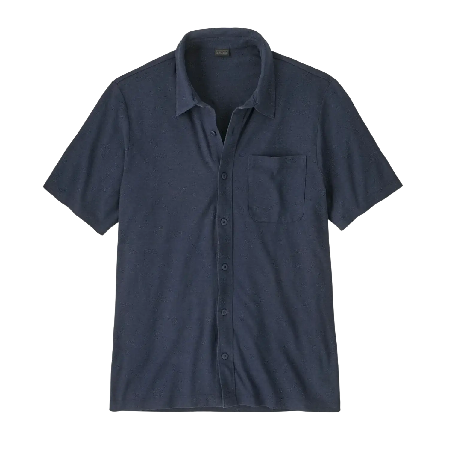 Patagonia Men's Trail Harbor Button-Down Knit Shirt in new navy, front view