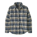 Patagonia Women's Fjord Flannel Shirt in river plaid & barnacle blue, flat front view