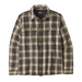 Patagonia Men's Fjord Loft Shirt in sculptor & ink black, flat front view
