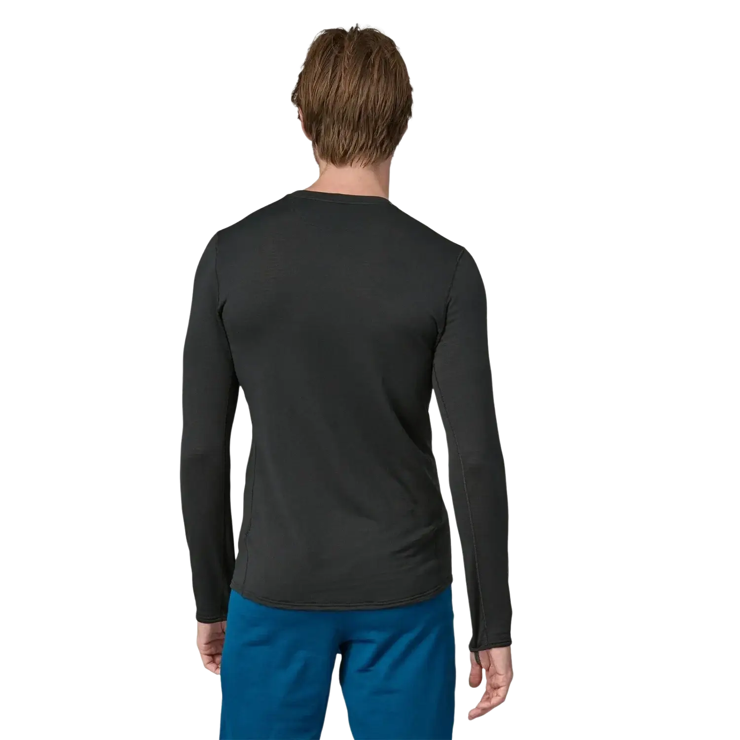Patagonia Men's Capilene® Thermal Weight Crew in black, model back view