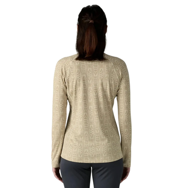 Patagonia Women's Capilene® Midweight Crewneck in flow & dyno white, on model back view