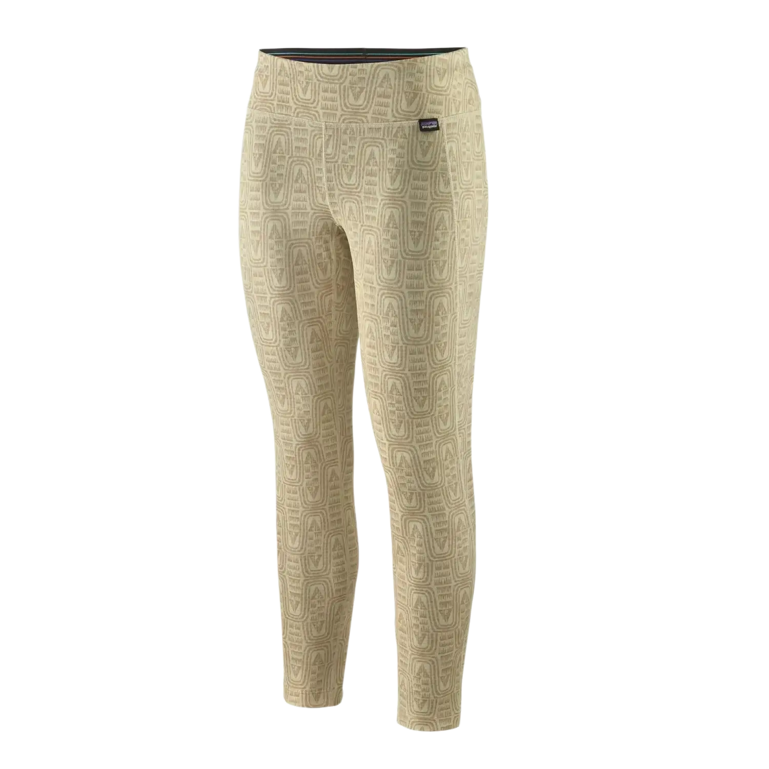 Patagonia Women's Capilene® Midweight Bottoms in flow & dyno white, front view