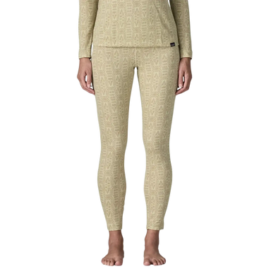 Patagonia Women's Capilene® Midweight Bottoms in flow & dyno white, on model front view