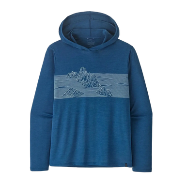 Patagonia Men's Capilene® Cool Daily Hoody in clement blue & x-dye, front view