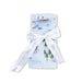 Angel Dear Baby Swaddle Blanket in lake blue & lake life, rolled with bow