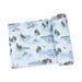 Angel Dear Baby Swaddle Blanket in lake blue & lake life, unrolled