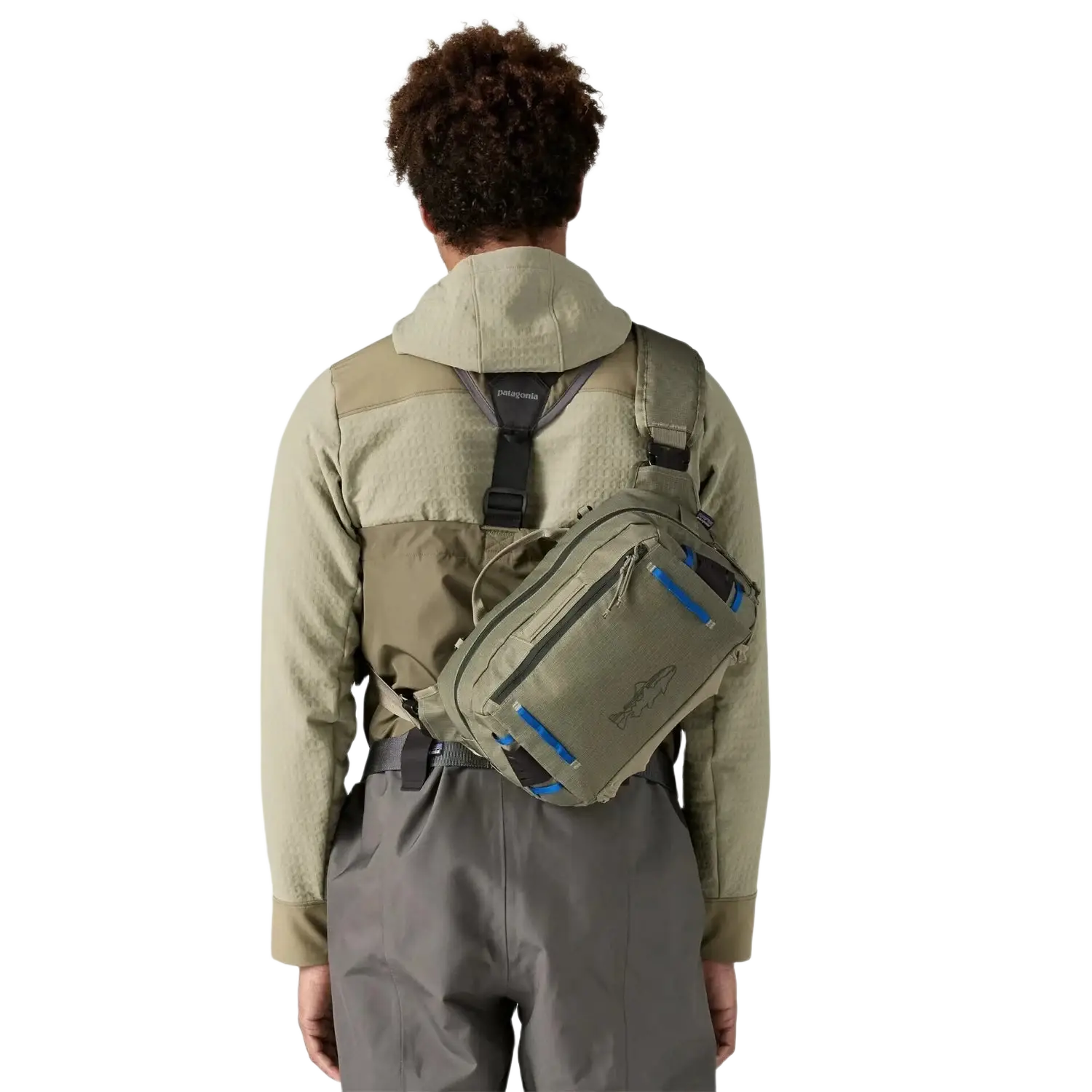 Patagonia Stealth Switch Fishing Pack 9L in forge grey, model back \view