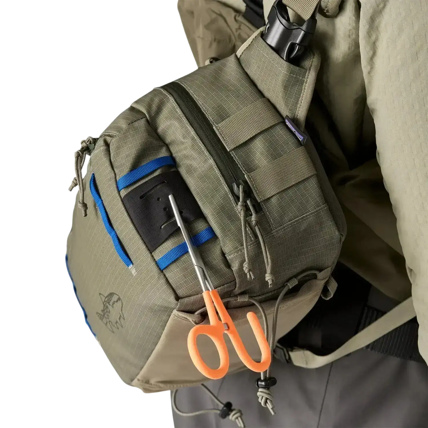Patagonia Stealth Switch Fishing Pack 9L in river rock green, top view