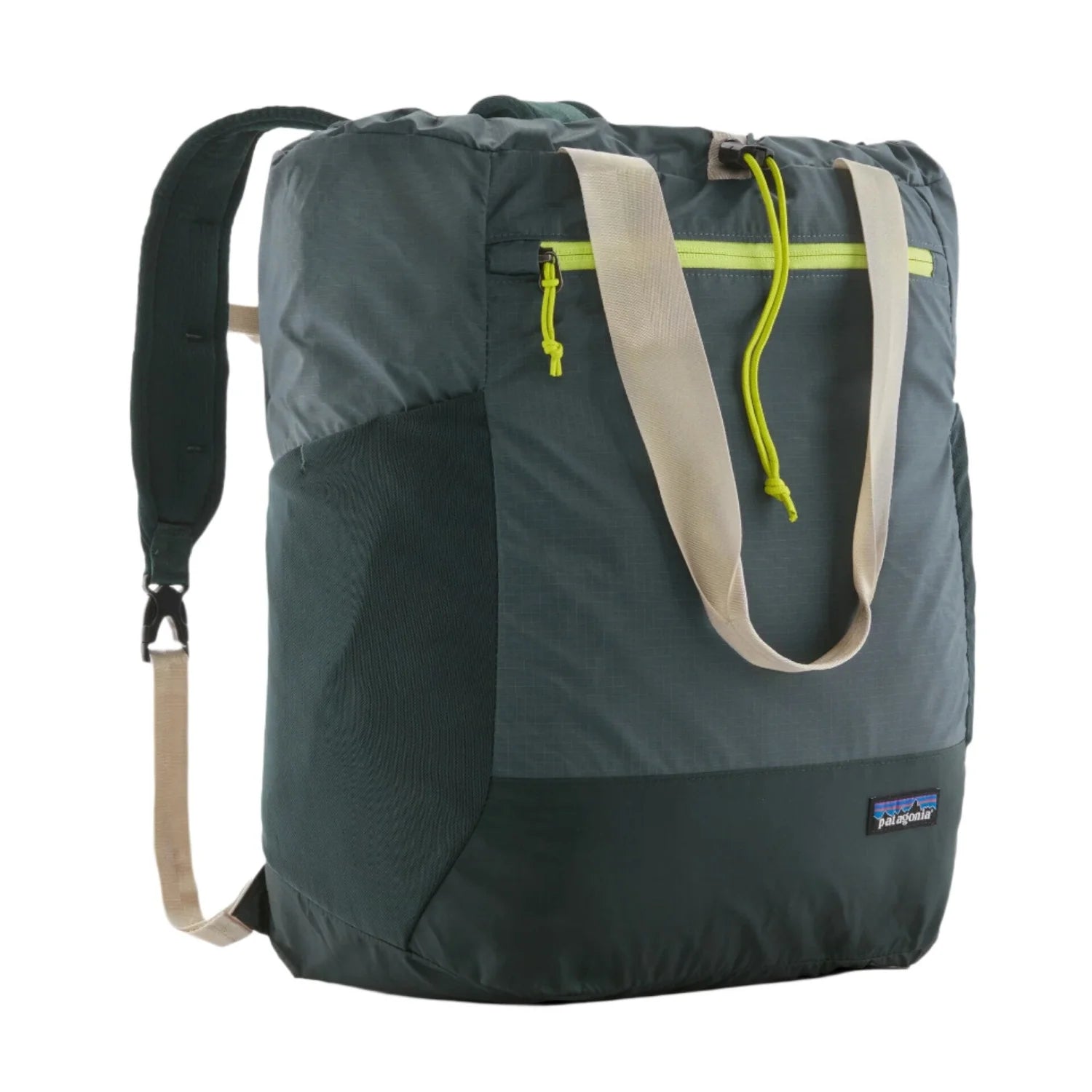 Patagonia Ultralight Black Hole® Tote Pack 27L in nouveau green, side front