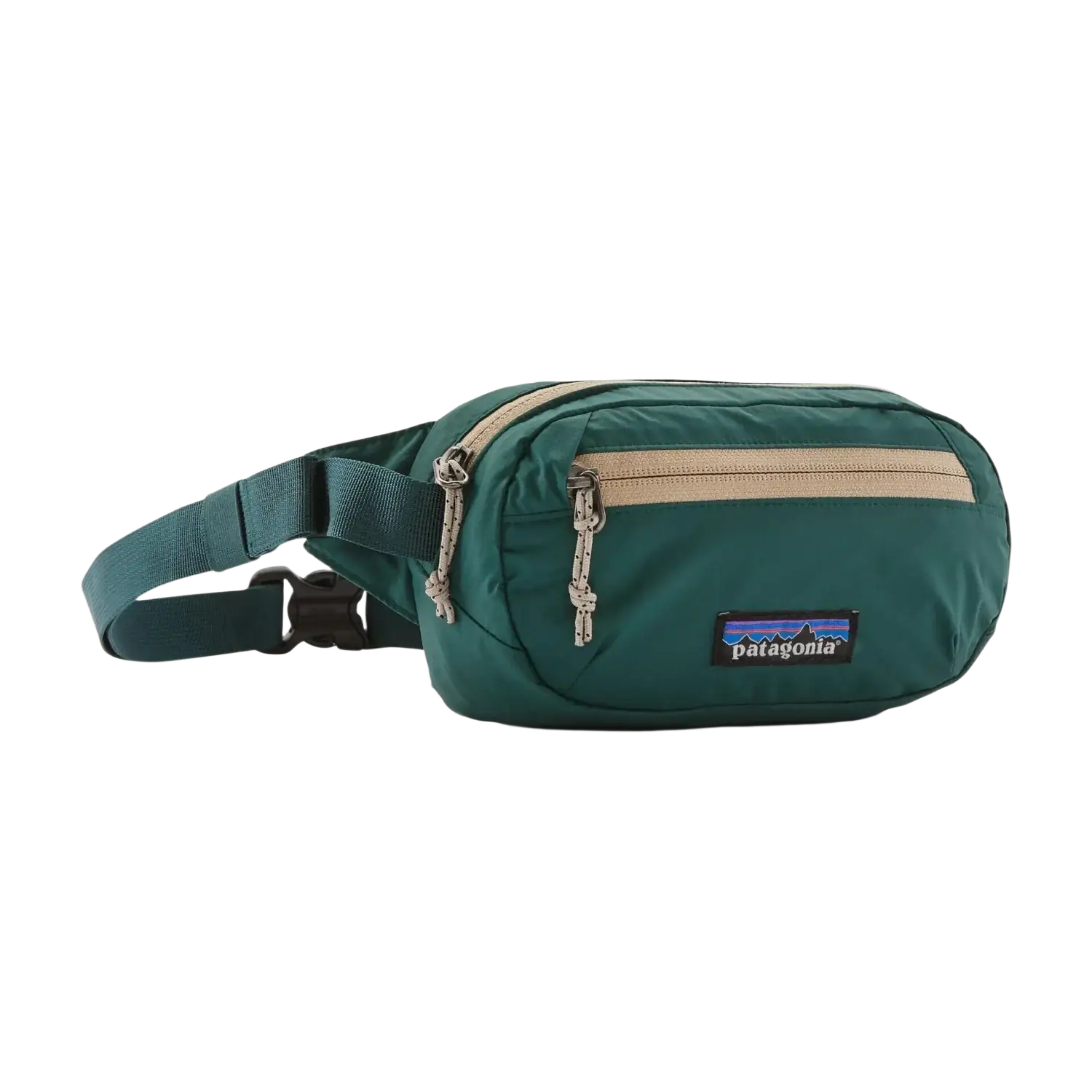 Patagonia Terravia Mini Hip Pack 1L in cascade green, front view