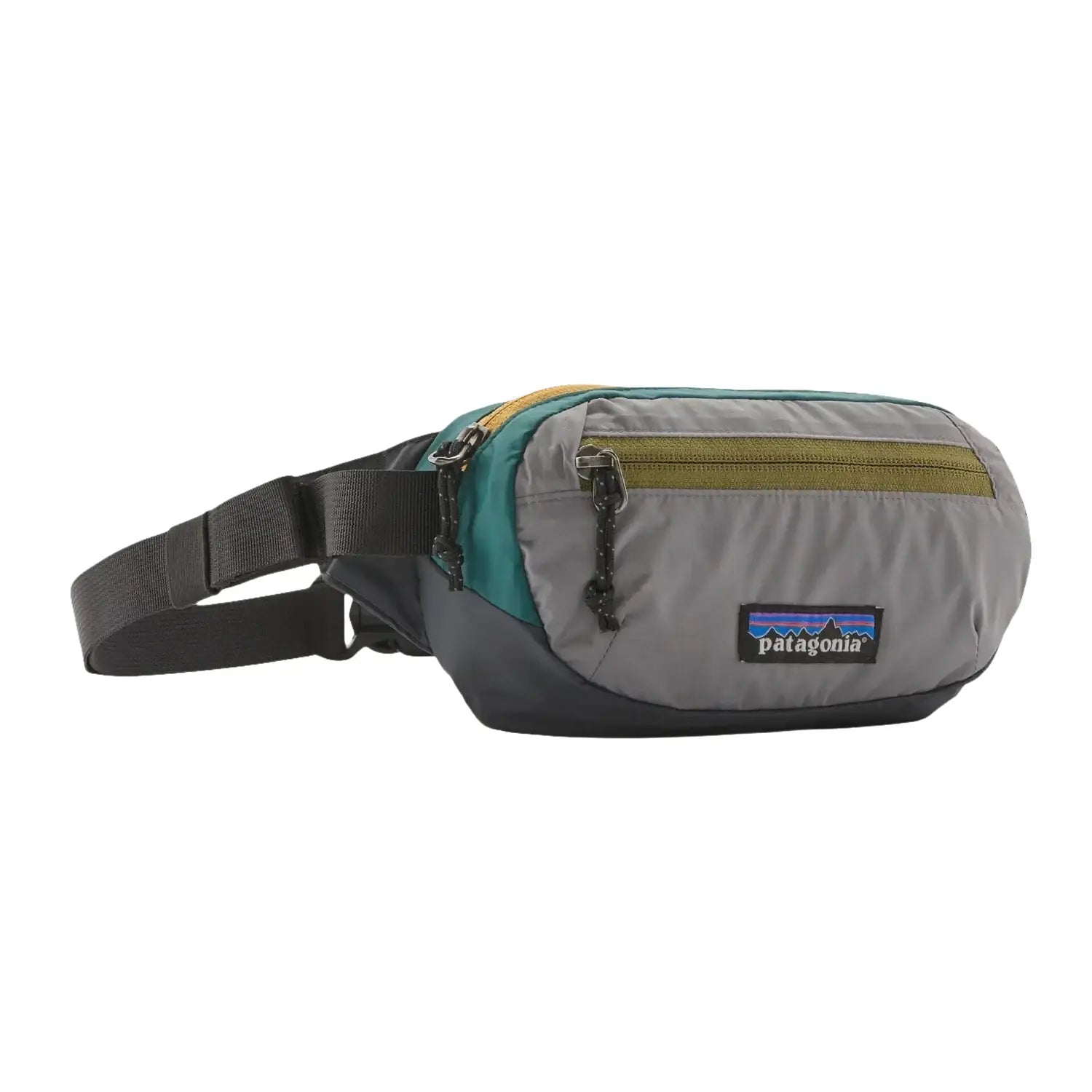 Patagonia Terravia Mini Hip Pack 1L in patchwork & noble grey, front view