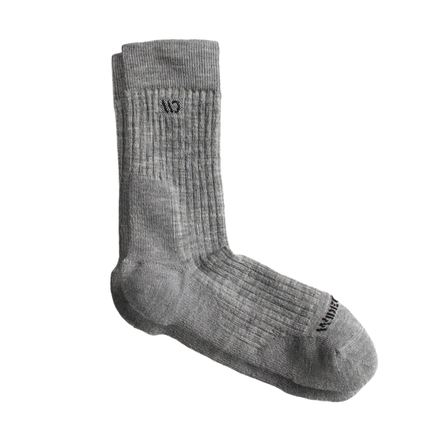 Wide Open Men's Solid Cushioned Micro Crew Socks in light gray, pair side view