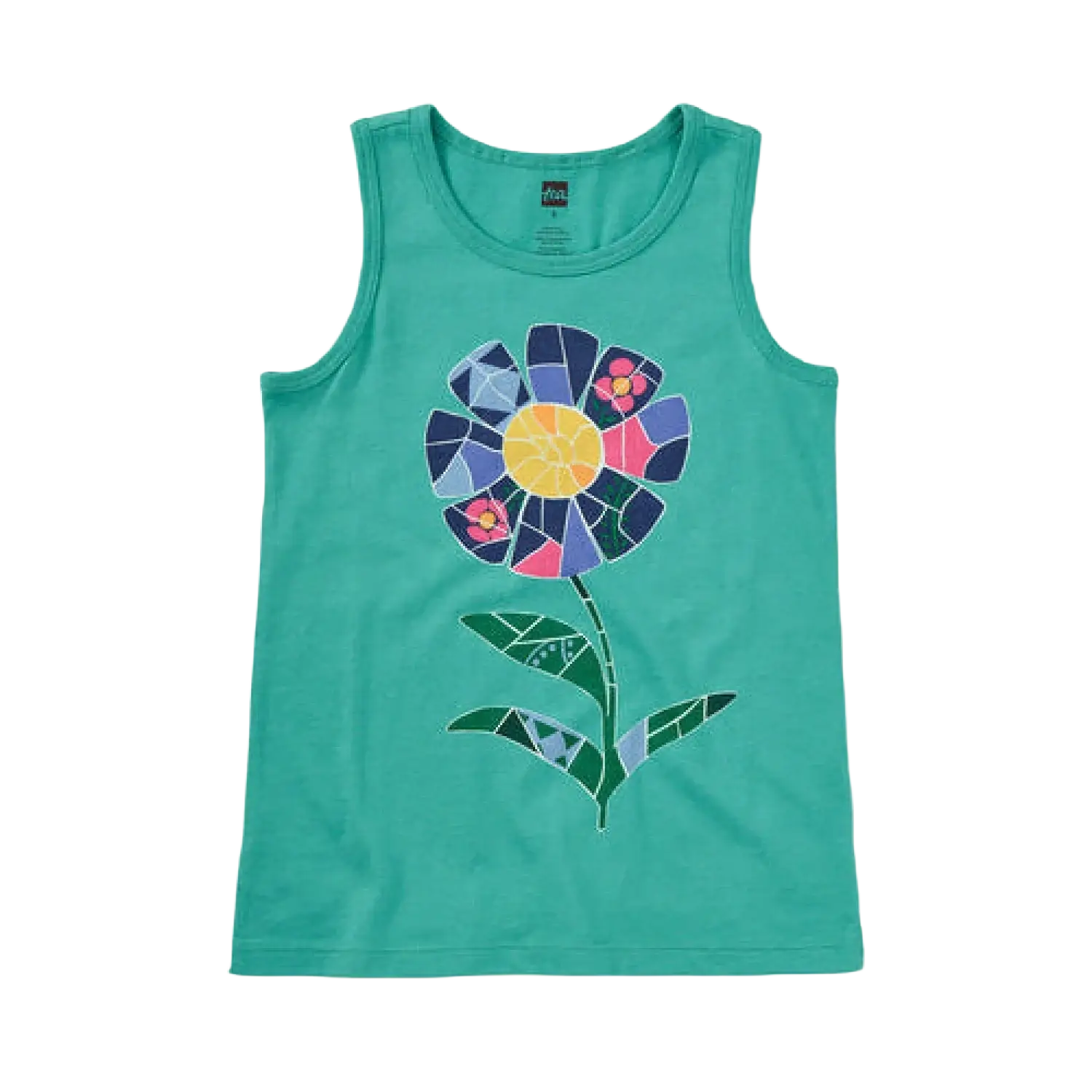 Tea Girl's Gaudi's Flower Graphic Tank Top, front flat view