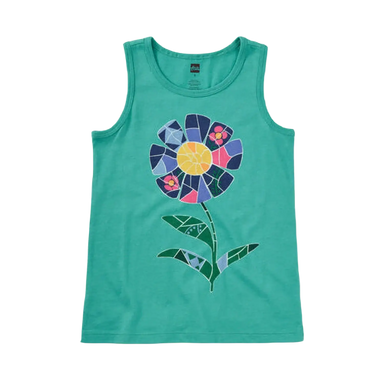 Tea Girl's Gaudi's Flower Graphic Tank Top, front flat view
