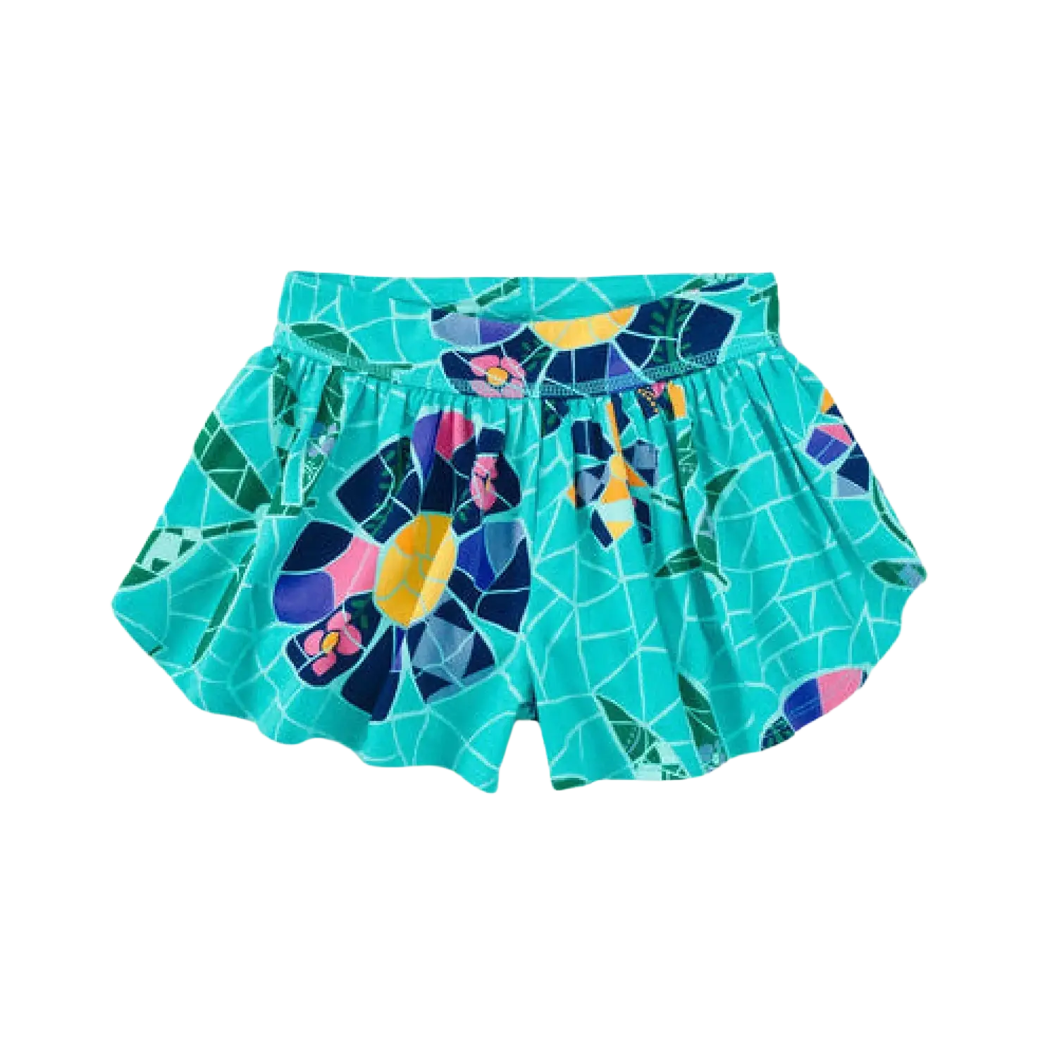 Tea Girl's Sporty Petal Shorts, flat view