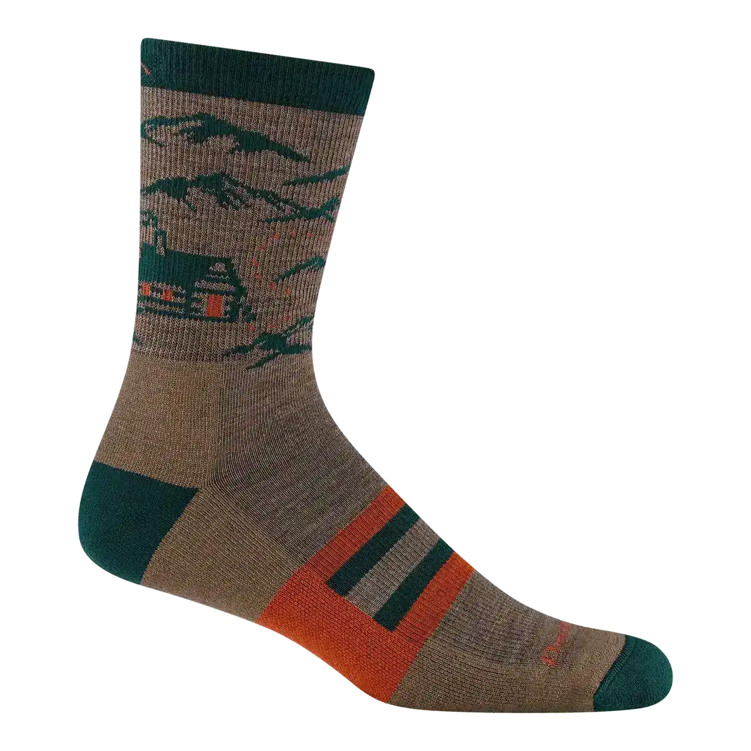 Darn Tough Men's Hike Hike Hut Micro Crew Midweight Hiking Socks in bark, side view