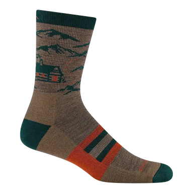 Darn Tough Men's Hike Hike Hut Micro Crew Midweight Hiking Socks in bark, side view