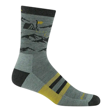 Darn Tough Men's Hike Hike Hut Micro Crew Midweight Hiking Socks in seafoam, side view