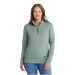 L.L. Bean Women's Quilted Quarter-Zip Pullover in sea green, on model front view