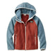 L.L. Bean Kid's Hooded Sweater Fleece in cadet blue & light mahogany, flat front view