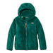 L.L. Bean Kid's Hi-Pile Fleece Hoodie in antique green, flat front view