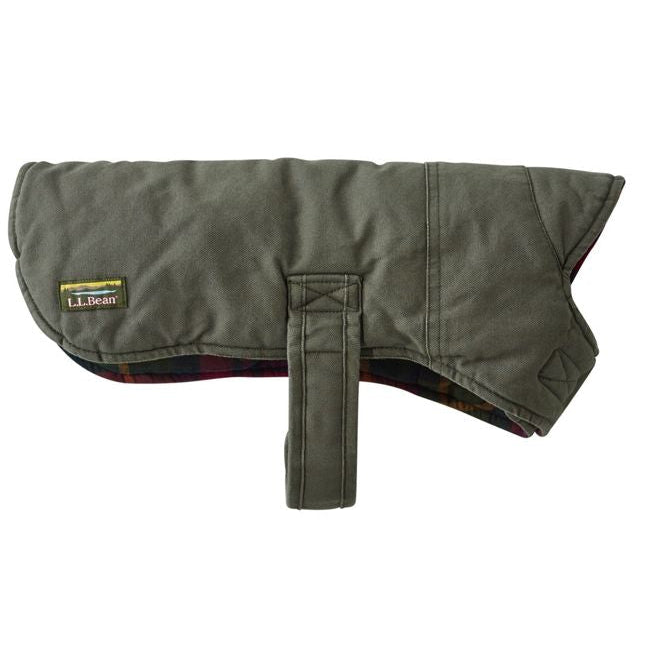 L.L. Bean Reversible Field Coat for Dogs in olive, side view