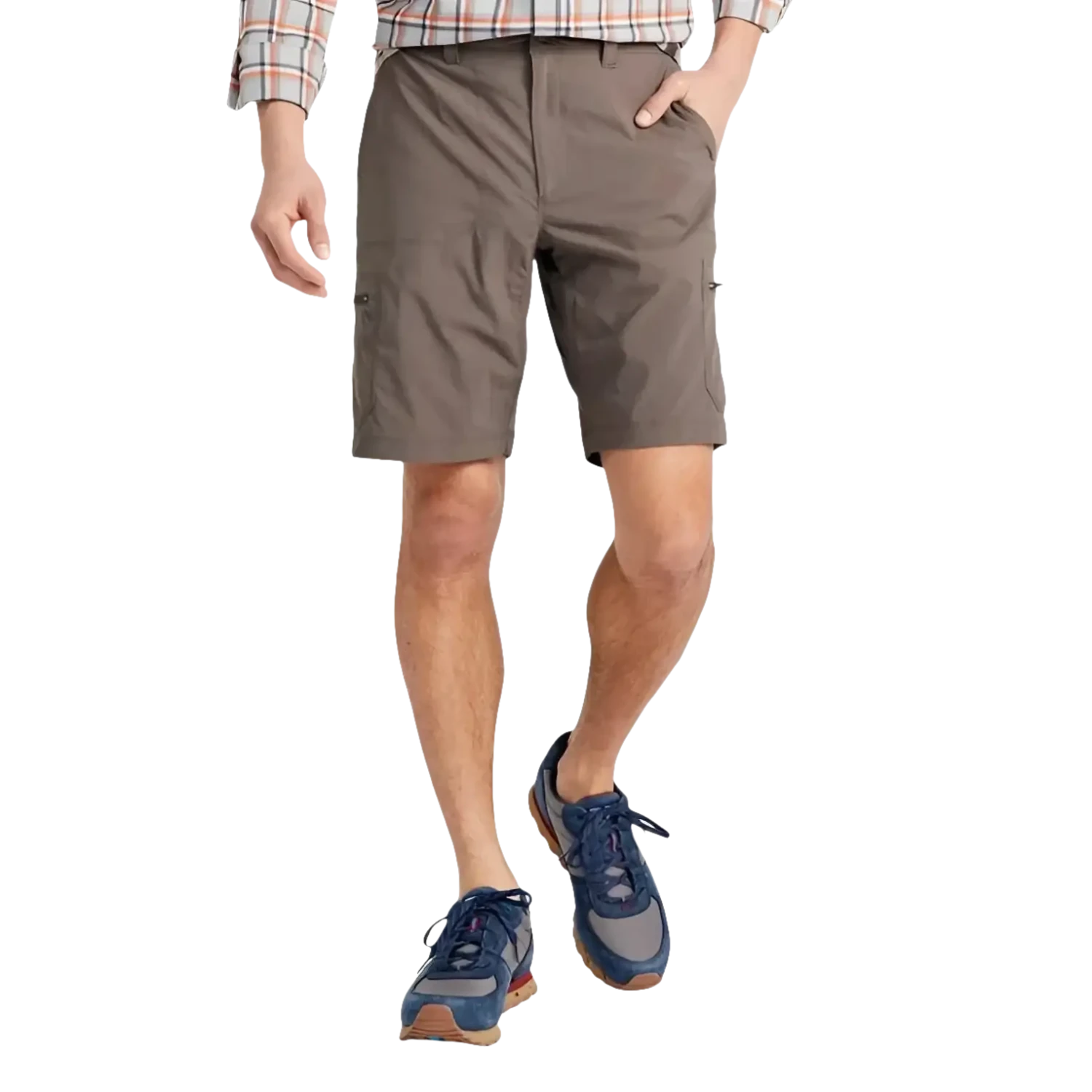 L.L. Bean Men's Cresta Hiking Shorts 10" in dark cinder, on model front view