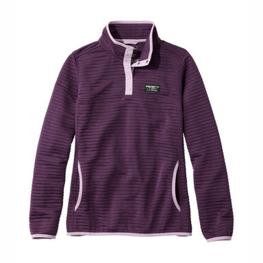 L.L. Bean Women's Airlight Knit Pullover in eggplant heather, flat front