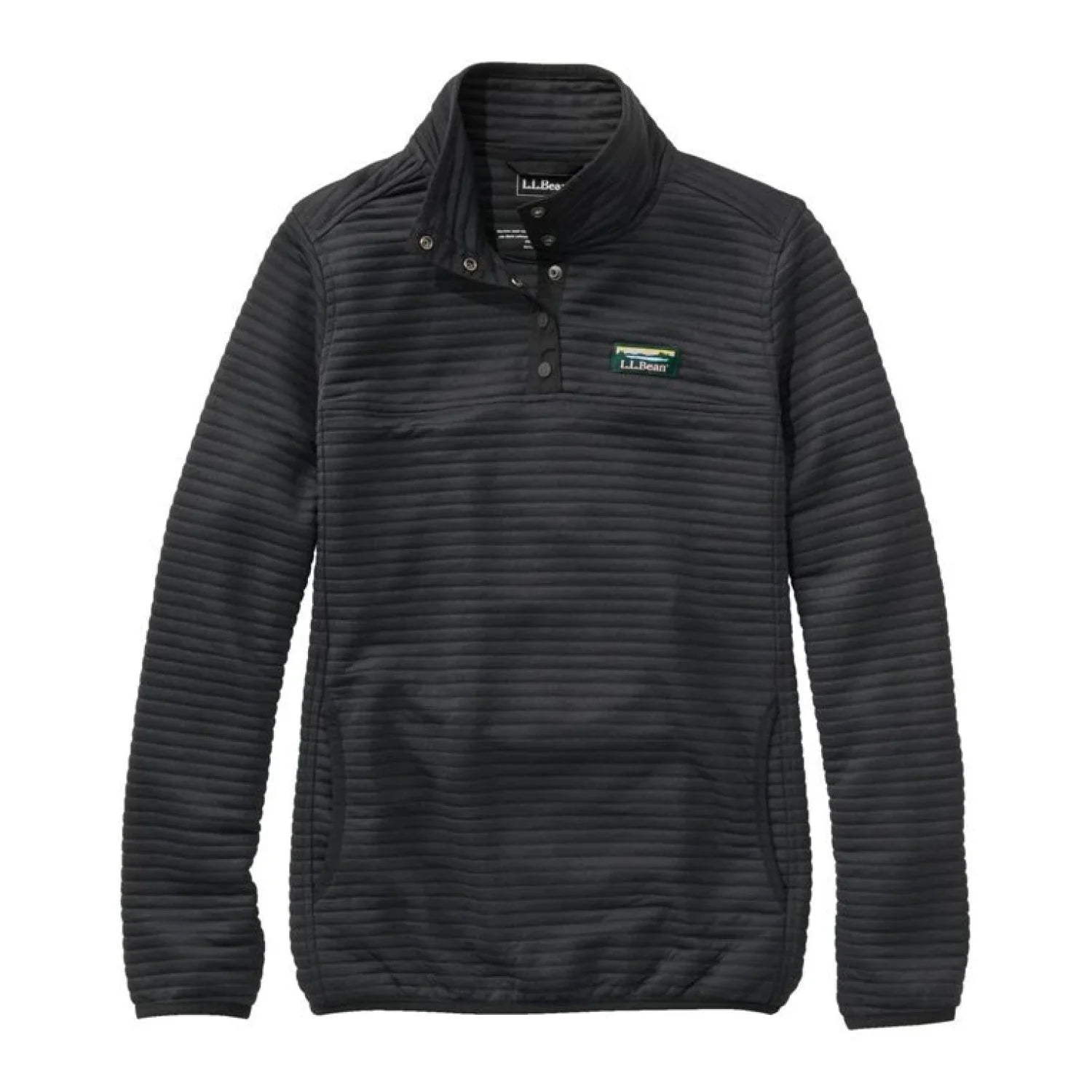 L.L. Bean Women's Airlight Knit Pullover in midnight black, flat front