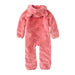 L.L. Bean Baby Hi-Pile Fleece Bunting in field rose, back view