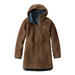 L.L. Bean Women's Mountain Pile Fleece Coat in soft khaki, front view