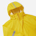 Reima Kid's Lampi Rubber Rain Jacket in yellow, front detail view