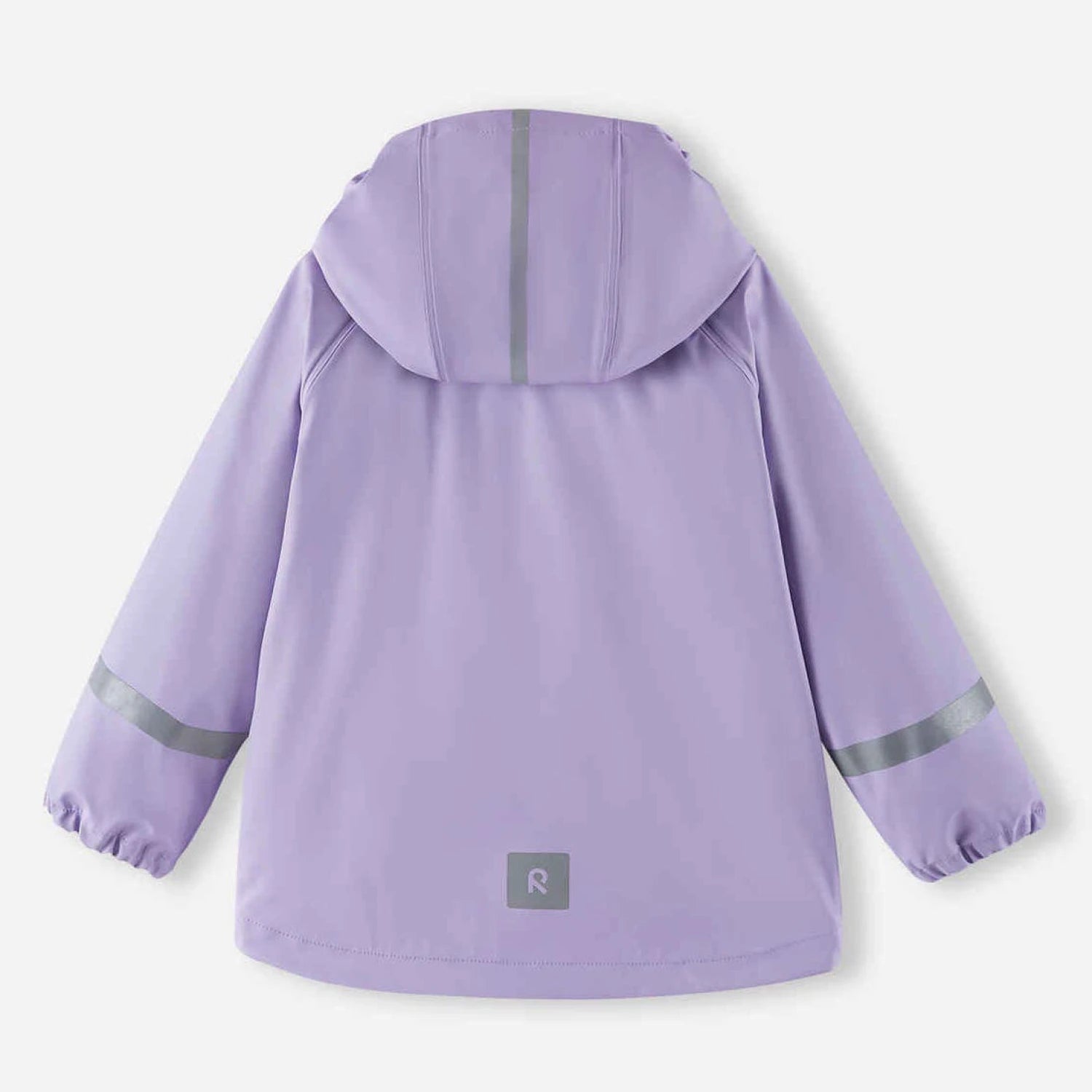 Reima Kid's Lampi Rubber Rain Jacket in booming lilac, back view