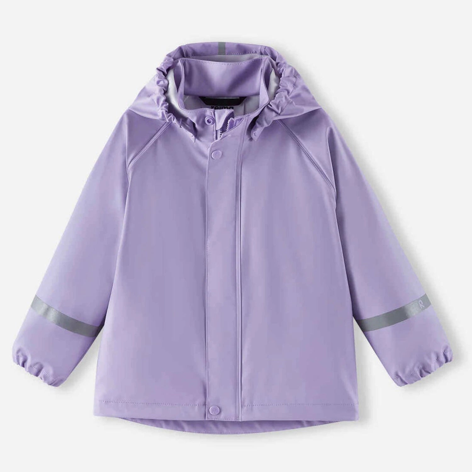 Reima Kid's Lampi Rubber Rain Jacket in booming lilac, front view