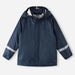 Reima Kid's Lampi Rubber Rain Jacket in navy, front view