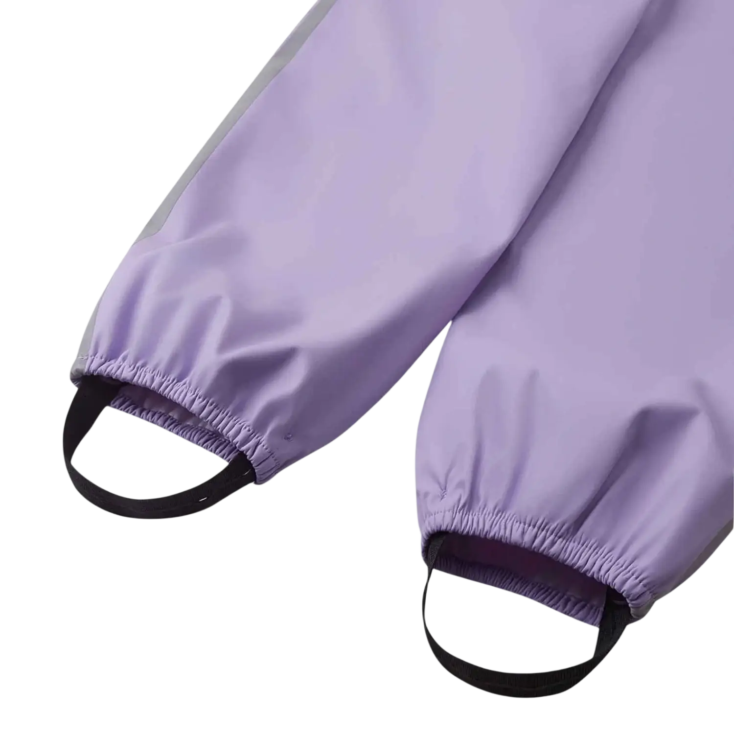 Reima Toddler's Lammikko Rubber Rain Pants in blooming lilac, bootstraps view