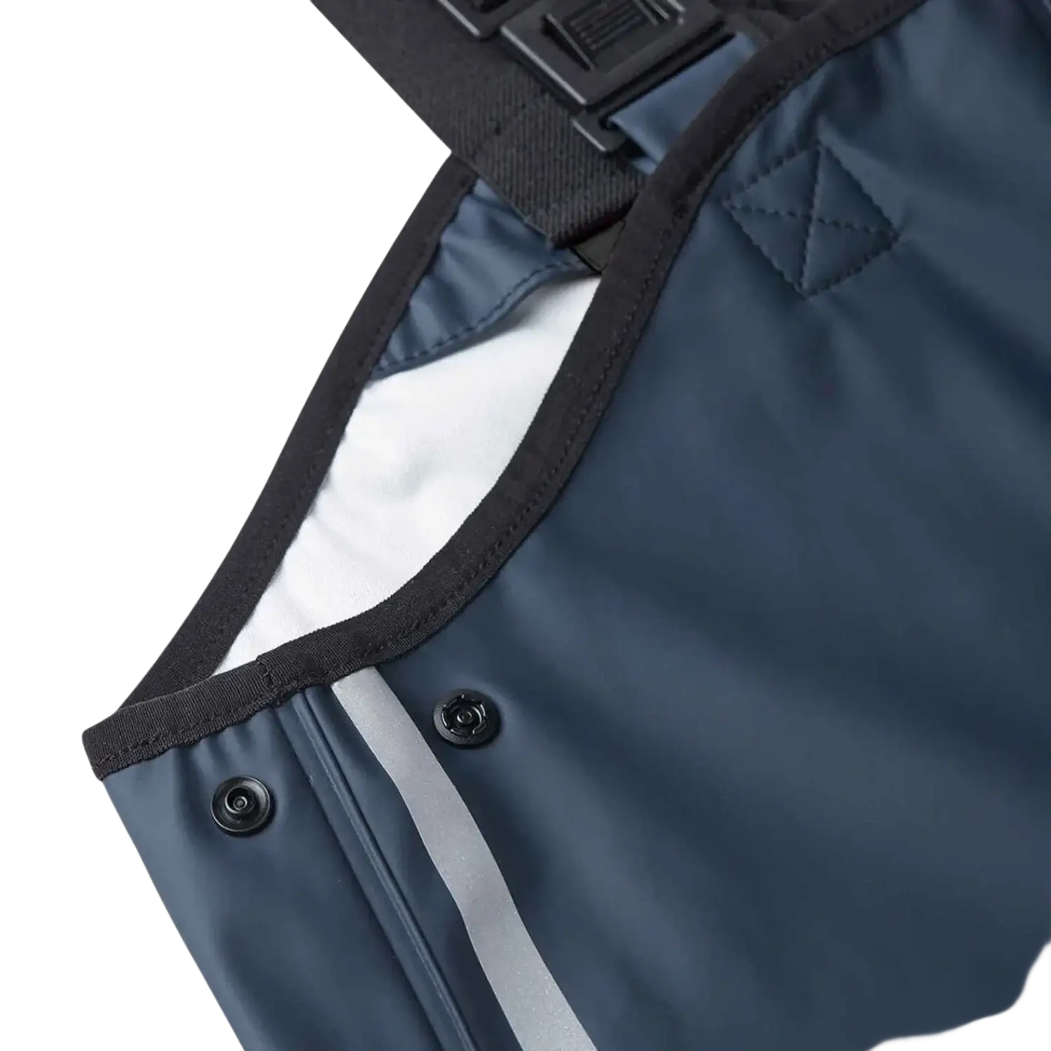 Reima Toddler's Lammikko Rubber Rain Pants in navy, side snaps